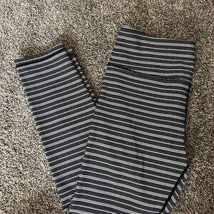 ZYIA Black and White Striped Leggings